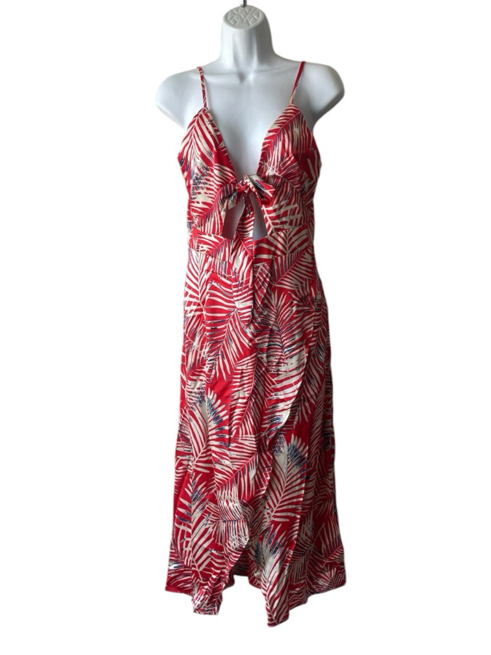 Cupshe Red, Navy and Cream Abstract dress